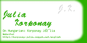 julia korponay business card